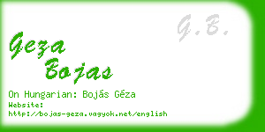 geza bojas business card